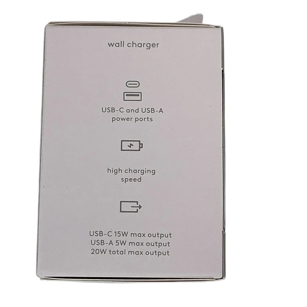 Lot of 2 Heyday USB-C USB-A Wall Charger 20W Total Output Green Fast‎ Charging